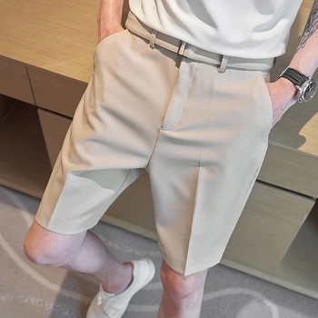 Корейската Годишната Бизнес Официалната Облекло, Панталони С Колан За Мъже, Облекло Slim Fit, Ежедневни Директни Офис Къса Homme, 3 цвята, M-4XL