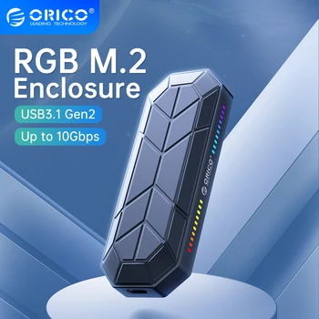 Корпус на твърдотелно устройство за съхранение ORICO M2 M. 2 NVME, корпус на твърдотелно устройство за съхранение RGB-USB 3.1 Gen2 10 Gbit/s, SSD кутия, Класни Компютърни Аксесоари в игрите Стил