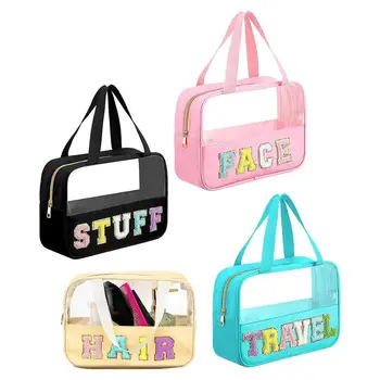 Косметичка за чантата, прозрачни козметични чанти, косметичка за пътуване, водоустойчива чанта за съхранение на тоалетни принадлежности, органайзер за грим, джобно писмо