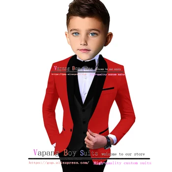 Костюм за момче, сватбен яке, жилетка, панталон, вратовръзка-пеперуда, комплект от 4 теми, детски модни дрехи, официални детски дрешки