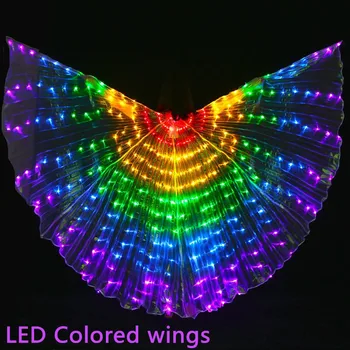 Крила за танц на корема с led подсветка Isis Wings, приспособления за танца на корема, костюм крила на пеперуда за възрастни с детски пръчки