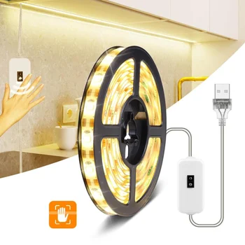 Лампа dc 5 v, USB, led осветление, led телевизор, кухня, светодиодна лента, сензор за включване, изключване, размахивание ръце, диодни лампи, водоустойчив