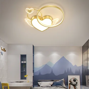 Лампа във формата на сърце, творчески led лампа за спални за момичета, тавана лампа за брачна стая, лампа за детска стая, led лампа