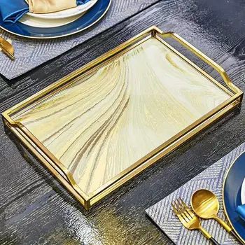Луксозни европейски правоъгълни украса за тавата, чиния за съхранение в хола, плодови чиния Nordic Wind, украса за чинии, чинии и тави