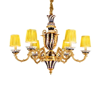 Луксозно френско фарфоровое украса DINGFAN, полилей с цилиндрическим филтър абажуром в класически стил