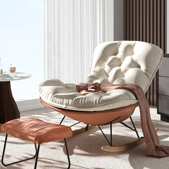 Люлеещ се стол за всекидневната, луксозно кресло за спалня в скандинавски стил, дизайнерски едноспален диван, мебели за библиотека Hogar LQQ40XP