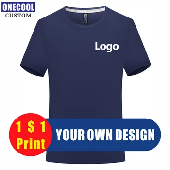 Лятна бързосъхнеща тениска с кръгло деколте и потребителски логото, принтом лични Екипи, Маркови бродерия, Текстови изображения, Върховете 10 цвята ONECOOL S-4XL