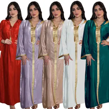Марокански мюсюлманин-секси дълга рокля, Абайя, Дубай кафтан с качулка, на макси рокля, Джилбаб, ислямското рокля