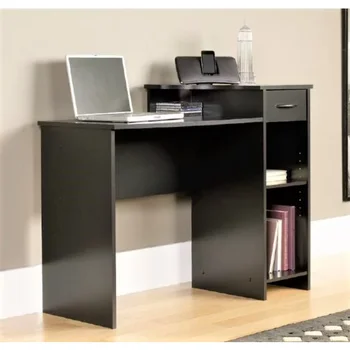 Маса за студенти, с чекмедже, изваян от черно дърво, компютърно бюро, офис бюро