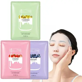 Маска за лице с натурални плодови екстракти, хидратиращи контрол масло, корейски грижи за стареене на кожата, противомаски за избелване на лицето G4F1