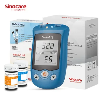 медицински устройства Sinocare Safe AQ UG Измерител на нивото на кръвната захар и Пикочна Киселина в Кръвта 50 Тест-Ленти за Диабет, Подагра, Глюкометра за Бременни