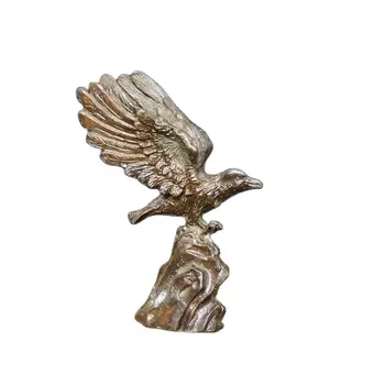 Метална статуя на орел Миниатюрна ретро Медна статуя украса птици Имитация на орел Модел начало на работния плот на Фън шуй Украса занаяти