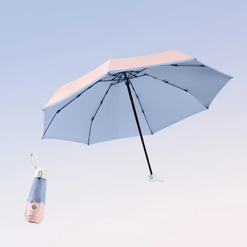 Мини преносим джобен чадър за жените, сгъваем чадър от ултравиолетовите лъчи с 6 от череши, 5 малки чадъри от слънце и дъжд Paraguas Guarda Chuva