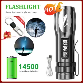 Мини фенерче, led фенерче с висока мощност, USB-осветление, фиксиран фокус, далечен фенерче, водоустойчив преносими туристически фенери