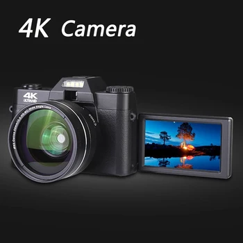 Мини Цифров Фотоапарат 4K 48MP single Micro Camera, Камера за Видеоблогинга 30 кадъра в секунда, WI-FI 16-Кратно Увеличение Видеокамера, Професионална Камера
