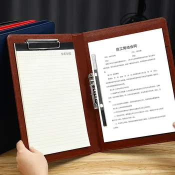 Многофункционална папка Папка формат А4 за бизнес информация с бележки за срещи, кожена книга за подписване на договори, папка за съхранение на данни, офис