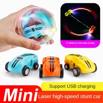 Многоцветен въртящи се на 360 градуса Светлинен Кола Мини Високоскоростен Автомобил USB Зареждане на Различни Трюковые Детски Кола Играчки За облекчаване на натиска