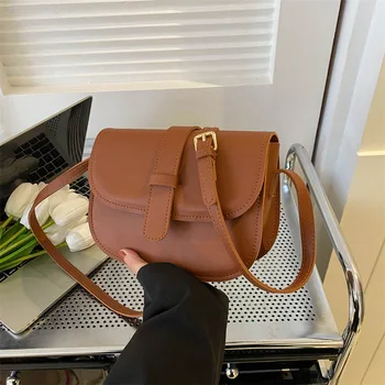 Модерен дамски седельная чанта от изкуствена кожа, дамски чанти, однотонная женствена чанта през рамо, чанти, ежедневни чанта през рамо