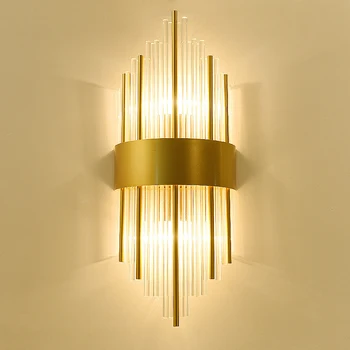 Модерен Кристална Стена Лампа Луксозно Златното Художествени Стенни Декор за Дома Дневна Спалня Баня и Таванско помещение Промишлени Огледално-рефлексни Тела LED