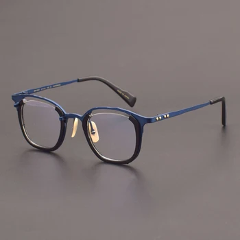 Модерна нова кръгли рамки за очила от чист титан, мъжки персонализирани дизайнерски маркови оптични очила, дамски очила при късогледство