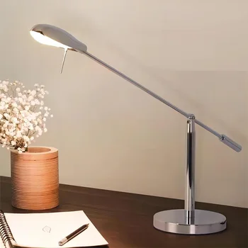Модерна проста светодиодна настолна лампа за защита на очите, за да се учат на четене на обучение богат на функции настолна лампа с превръщането коромыслом за хотел