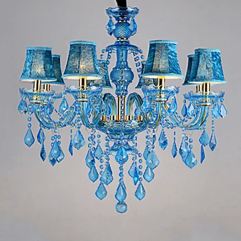 Модерна синьо подвесная полилей за сватбената зала, 6 глави, студен цвят, лампа за спални, домашен почивка, средиземноморска категория, окачена лампа за стаята