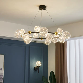 Модерни led полилей от прозрачно стъкло окачен лампа за дома хол спалня кухня остров осветление бара на хотела