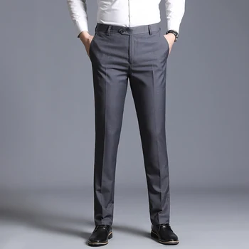Модерни висококачествени мъжки панталони директни пролетта дълги мъжки обикновен класически официални бизнес ежедневни панталони големи размери 29-38