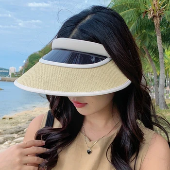 Модерни слънчеви очила, солнцезащитная шапка за жени с широка периферия 12 см, сламена шапка с защита от uv, дизайнерски плажна шапка със знака на промяна на цвета от ултравиолетовите