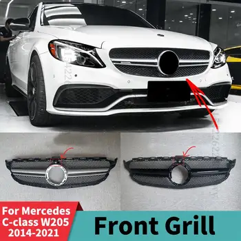 Модифицирана предна решетка, предна броня с решетка, спортна лифтинг за Mercedes C Class W205 2014-2021 2014 2017 2018 AMG Styling