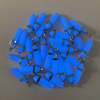 модни 24 бр. сини светещи кристални висулки с маятниковым камък и колиета за бижута, очарователни аксесоари на едро