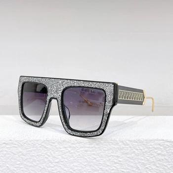 Модни луксозни маркови слънчеви очила с uv400 в Голяма квадратна рамка, дамски слънчеви очила Мъжки ръчно изработени от амониев благородна рамки за очила