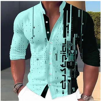 Модни Популярни елементи 2023, риза с висока яка, мъжки блузи, ежедневни вечерни рокли на открито, върхове от мека, удобна материя копчета