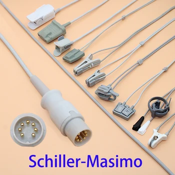 Монитор на кислород в кръвта Schiller/ODM/Brucker, за възрастни/деца/детски/Новородени/ветеринарните, Кабел spo2 сензор за отпечатъци/ушите/на Краката/на челото