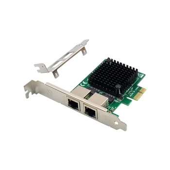 Мрежова карта PCIe X1 Ethernet 1000 Mbps и 1 gbps Двухпортовая карта lan RJ-45 Настолен Компютър на intel 82571 чип 1x 2 порта gibabit карта