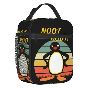 Мультяшная чанта за обяд Pingu Noot Noot с изолация за жени, разменени термосумка Ulzzang, обяд-бокс за плаж, на къмпинг, за пътуване