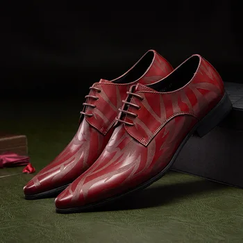 мъжки луксозни обувки, мъжки дизайнерски обувки, Висококачествени мъжки бизнес обувки от естествена кожа, дантела, мъжки модел обувки от телешка кожа