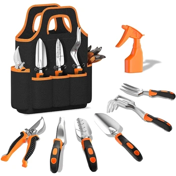 Набор от инструменти от 7 теми за тежки условия на работа включва ръчен лопатката, гребла, плевене, градинарски ножици, ножици за мъже и жени