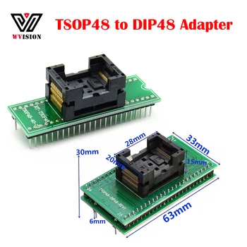 Най-новият адаптер TSOP48 за DIP48 TSOP48 Socket TSOP-48-0.5- OTS04B за RT809F RT809H T56 за XELTEK USB програмист с двоен контакт