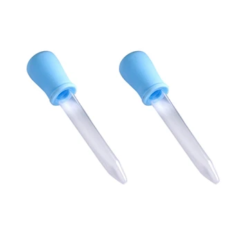 Най-продаваните 2X5 ml прозрачна пластмасова пипета за течни лекарства син цвят за бебето