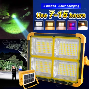 Най-ярък USB акумулаторна батерия слънчева светлина, 336 светодиоди, уличен слънчева светлина, водоустойчив градински лампа с 6 режима на слънчев фенер