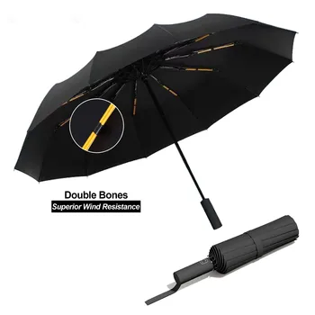 Напълно автоматичен чадър с 24 кости, сгъваем чадър, ветрозащитный чадър от слънцето, женски и мъжки чадър от слънцето
