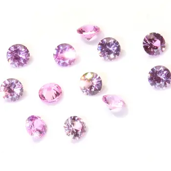 Натурален висококачествен розов сапфир кръг нарязани диаметър 1,1 мм, россыпь скъпоценни камъни, колие, обеци за жените, ключодържател, гривна, пръстен