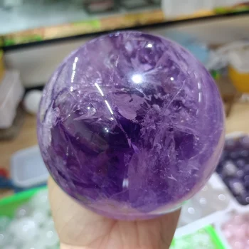 Натурален лилаво кристална топка ръчно полиране Crystal Energy Украса на дома офиса бутикови подаръци