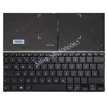 Немски лаптоп Черна клавиатура за ASUS ZenBook Flip S UX370 UX370U UX370UA U370 Q325U с подсветка Бял/жълт цвят