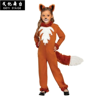 Нов горещ костюм за Хелоуин, cosplay, фентъзи, приказки, етап на представяне, детски костюми с животни, хитри лисици