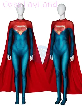 Нов костюм супергерой филм 2023 Кара Зор Ел, гащеризон за cosplay, с нос, 3D печат, костюм за героиня за момичета, Кралят костюм за Хелоуин