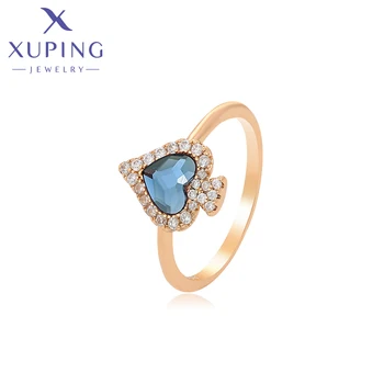 Нов прием на бижута Xuping, модерен пръстен с кристали във формата на лопата за жени A00550775