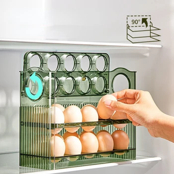 Нов трислоен кутия за съхранение на яйца, кухненски хладилник, органайзер, контейнери за храна, калъф за съхранение на яйца, поставка за яйца, картонени кутии