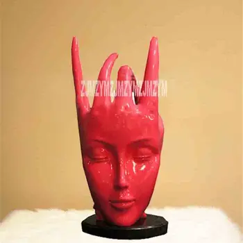 Нова абстрактна скулптура на женското лице CY-SZL01, статуята е от смола с ръчно изработени, статуетка за лице и ръце, творческа произведение на изкуството, занаятчийски украшение